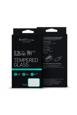Защитное стекло VSP (BoraSCO) 35084 для Xiaomi Redmi Note 6 Pro глянцевое, толщина 0.26мм, закругленные края 2.5D, твердость 9H, Full Cover + Full Glue, черная рамка