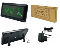 Часы сетевые VST 780S-4 зеленые цифры, температура, влажность