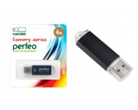 Флэш диск 4 GB USB 2.0 Perfeo E01 economy series Black с колпачком, металлический корпус