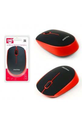 Мышь беспроводная SmartBuy SBM-368AG-KR USB Optical (800/1200/1600 dpi) черно-красная, 2 кнопки+колесо-кнопка, блистер