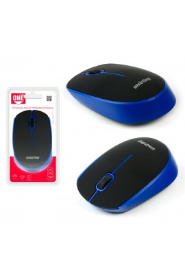 Мышь беспроводная SmartBuy SBM-368AG-KB USB Optical (800/1200/1600 dpi) черно-синяя, 2 кнопки+колесо-кнопка, блистер