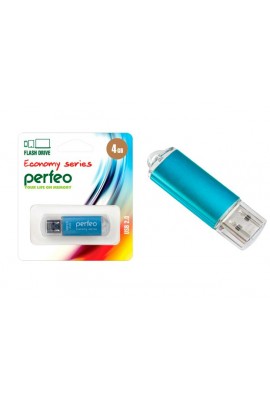 Флэш диск 4 GB USB 2.0 Perfeo E01 economy series Blue с колпачком, металлический корпус