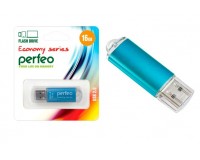 Флэш диск 16 GB USB 2.0 Perfeo E01 economy series Blue с колпачком, металлический корпус