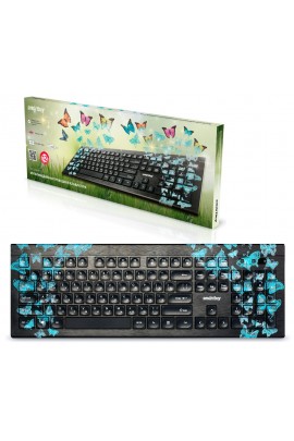 Клавиатура SmartBuy SBK-223U-B-FC Butterflies USB Black 104 клавиши, с рисунком