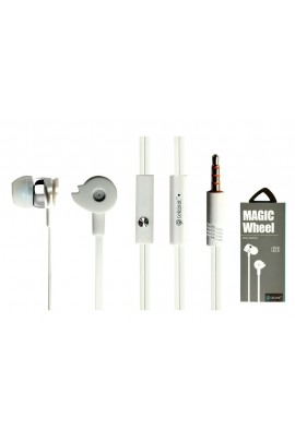 Наушники с микрофоном Celebrat D1 внутриканальные, кабель 1, 2м, 3, 5мм 4-pin Jack, кнопка вызова, плоский, коробка, белый