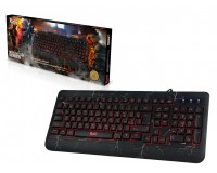 Клавиатура игровая SmartBuy SBK-715G-K RUSH USB Black 104 клавиши (19 Anti-Ghost) 3 цвета подсветки, 