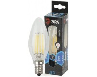 Лампа светодиодная Эра B35 7Вт 170-265В E14 4000K F-LED(филамент), свеча, прозрачная, стекло/пластик/металл, светоотдача 104 Лм/Вт, аналог 55 Вт