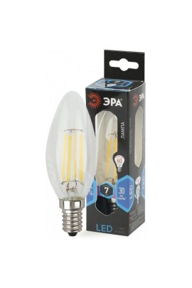 Лампа светодиодная Эра B35 7Вт 170-265В E14 4000K F-LED(филамент), свеча, прозрачная, стекло/пластик/металл, светоотдача 104 Лм/Вт, аналог 55 Вт