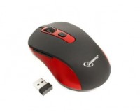 Мышь беспроводная Gembird MUSW-221-R USB Optical (800/1200/1600 dpi) черный/красный 5 кнопок+кнопка-колесо блистер