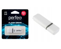 Флэш диск 64 GB USB 3.0 Perfeo C12 White с колпачком