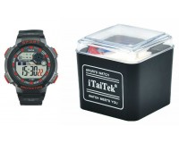 Часы наручные iTaiTek IT-881 электронные (дата, будильник, секундомер, таймер), пластик, подсветка, красный