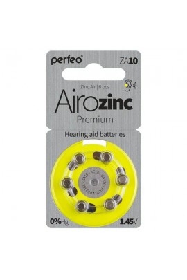 Батарейка. Perfeo ZA10 BL 6 Airozinc Premium (для слуховых аппаратов) (|PF-A4276)