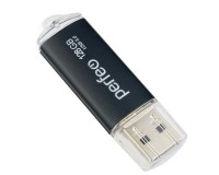 Флэш диск 128 GB USB 3.0 Perfeo C14 Black metal series, с колпачком