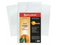 Папка - файлы BRAUBERG 221991 Формат: А4, комплект 100 шт, матовые, 0, 030 мм, 