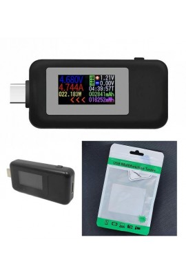 USB тестер Keweisi KWS-MX1902С Type-c 24pin, измерение тока, напряжения, энергии, сопротивления, QC2.0, QC3.0, PD, черный