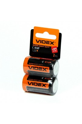 Батарейка Videx R14 Shrink card 2