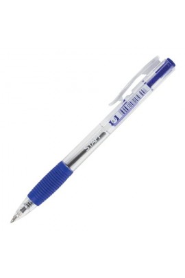 Ручка шариковая STAFF 142820 толщина линии 0, 35 мм корпус прозрачный, автоматическая с грипом, цвет чернил: синий