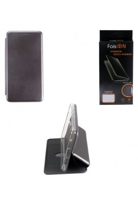 Чехол FaisON PREMIUM для APPLE iPhone XI Pro экокожа, серебро, книжка, с силиконовым креплением, на магните