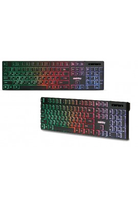 Клавиатура SmartBuy SBK-240U-K USB Black 104 клавиши+12 дополнительных клавиш с мягкой радужной подсветкой