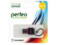 Card Reader Perfeo PF-5055/PF-VI-R008 microSD внешний Black, блистер