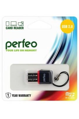 Card Reader Perfeo PF-5055/PF-VI-R008 microSD внешний Black, блистер