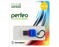 Card Reader Perfeo PF-5054/PF-VI-R008 microSD внешний Blue, блистер