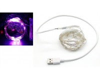 Гирлянда Огонек OG-LDL08 светодиодная фиолетовая 5 м. Питание: USB