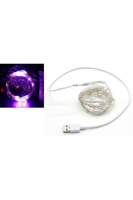 Гирлянда Огонек OG-LDL08 светодиодная фиолетовая 5 м. Питание: USB