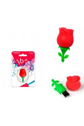 Флэш диск 16 GB USB 2.0 SmartBuy Wild series Роза с колпачком