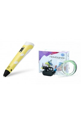 3D ручка Помощник PM-TYP01 1.75-миллиметровый ABS/PLA керамический носик 0, 7 мм, LCD дисплей, желтый
