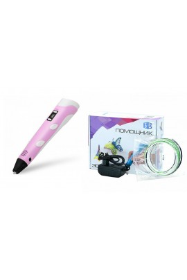 3D ручка Помощник PM-TYP01 1.75-миллиметровый ABS/PLA керамический носик 0, 7 мм, LCD дисплей, розовый