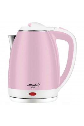 Чайник Atlanta ATH-2437 1800Вт. 1, 8л. металл, дисковый розовый