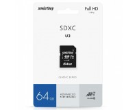 Флэш карта SDXC 64 GB SmartBuy Class 10 U3 V30