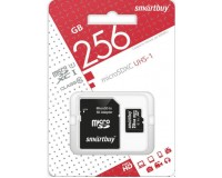 Флэш карта microSDXC 256 GB SmartBuy Class 10 UHS-1 с адаптером