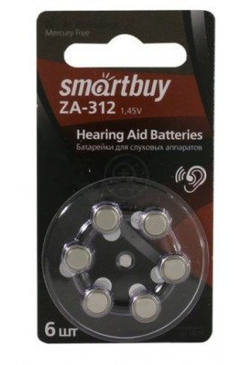 Батарейка. SmartBuy ZA312 BL 6 (для слуховых аппаратов)