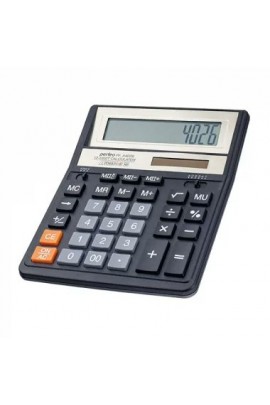 Калькулятор Perfeo PF-A4026 бухгалтерский, 12 разрядный, размер 15, 8х20х3, 5 см, черный