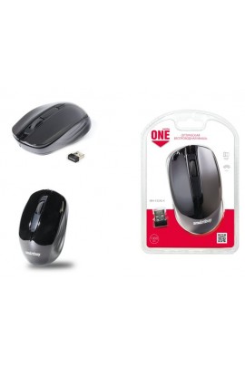 Мышь беспроводная SmartBuy SBM-332AG-K ONE USB Optical(1000 dpi) черная, 2 кнопки+кнопка-колесо, блистер