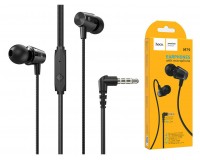 Наушники с микрофоном HOCO M79 Cresta внутриканальные, кабель 1, 2м, 3, 5мм 4-pin Jack, кнопка вызова, угловой разьем, металл, коробка, черный