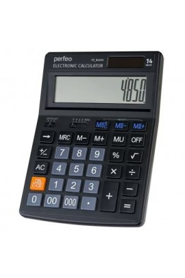 Калькулятор Perfeo PF-B4850 бухгалтерский, 14 разрядный, размер 122х168х37 мм, черный