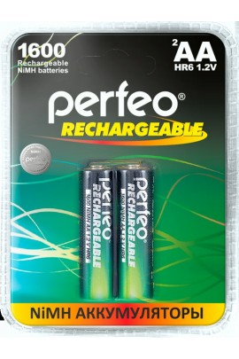 Аккумулятор Perfeo R6 1600 mAh BL 2 1.2 V, пластик(PF-C3012)