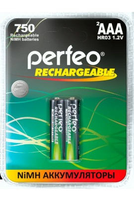 Аккумулятор Perfeo R3 750 mAh BL 2 1.2 V, пластик (PF-C3020)