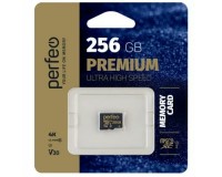 Флэш карта microSDXC 256 GB Perfeo Class 10 UHS-3 V30 PREMIUM с адаптером