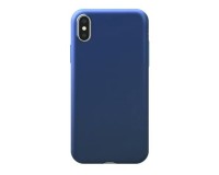 Чехол Deppa 89041 Case Silk для Apple iPhone X/XS полуретан, синий металлик