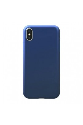Чехол Deppa 89041 Case Silk для Apple iPhone X/XS полуретан, синий металлик