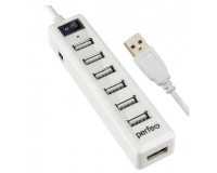 Концентратор USB (HUB) Perfeo PF-C3226/PF-H034 7 портов, выключатель, White