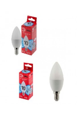 Лампа светодиодная Эра B35 10Вт 220-240В E14 4000K Red Line, свеча, пластик/металл, светоотдача 80 Лм/Вт, аналог 70 Вт