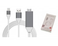 Конвертер Орбита OT-AVW49 Lightning (IPhone 5)->HDMI, 8pin->19pin, USB-разъём для зарядки во время использования, коробка, 2м