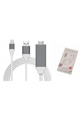 Конвертер Орбита OT-AVW49 Lightning (IPhone 5)->HDMI, 8pin->19pin, USB-разъём для зарядки во время использования, коробка, 2м