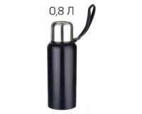 Термос Perfeo PF-C3705 800 мл., для напитков с глухой пробкой, ситечком, ремешком, черный