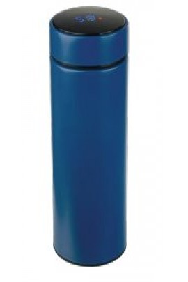Термос Perfeo PF-C3718 450 мл., для напитков с термометром и ситечком, синий